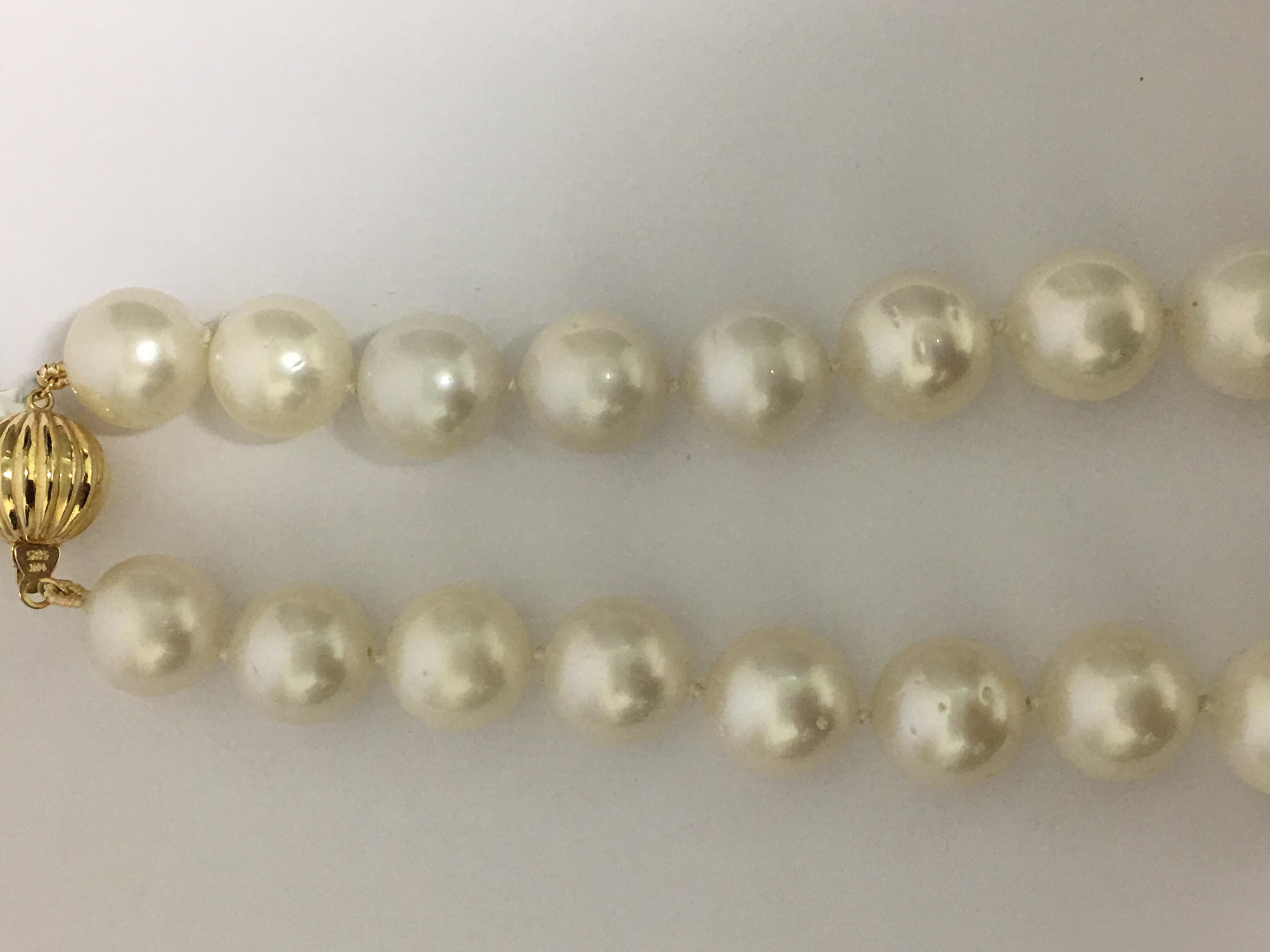 Women's South Sea Pearl Necklace with Gold Clasp