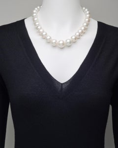 South Sea Pearl Necklace with Pavé Diamond Clasp