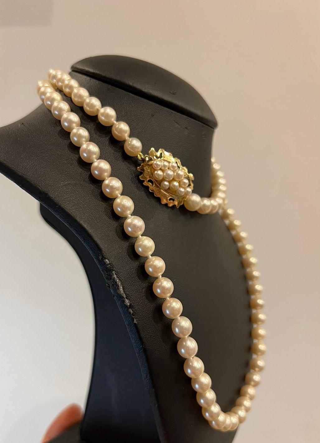 Round Cut South Sea Pearl Opera Length 78cm (30.7 inches) Necklace 18K Gold & Pearl Clasp For Sale