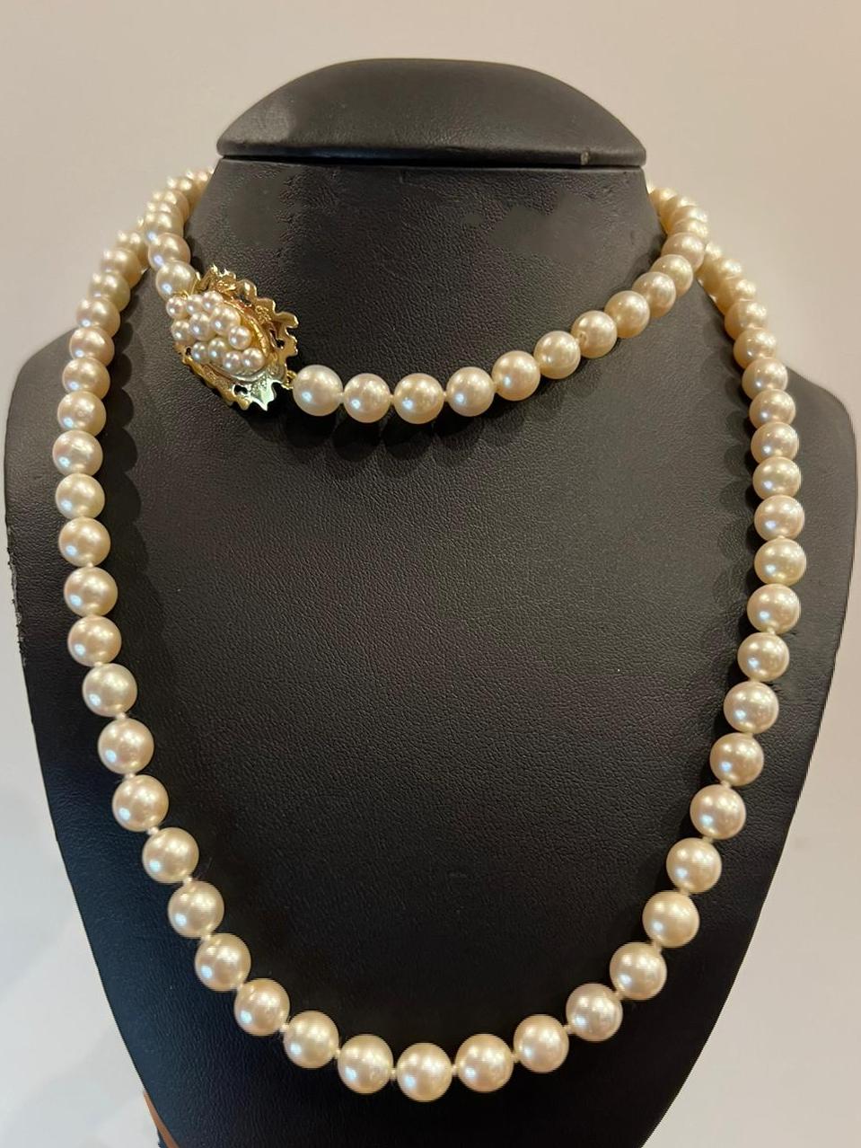 South Sea Pearl Opera Length 78cm (30.7 inches) Necklace 18K Gold & Pearl Clasp For Sale 1