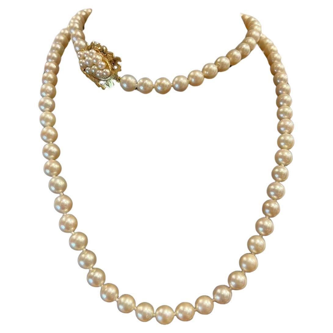 South Sea Pearl Opera Length 78cm (30.7 inches) Necklace 18K Gold & Pearl Clasp For Sale