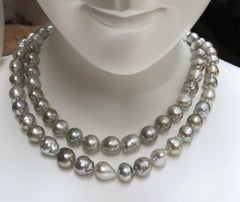 South Sea Pearl Opera Necklace with 18 Karat White Gold Clasp