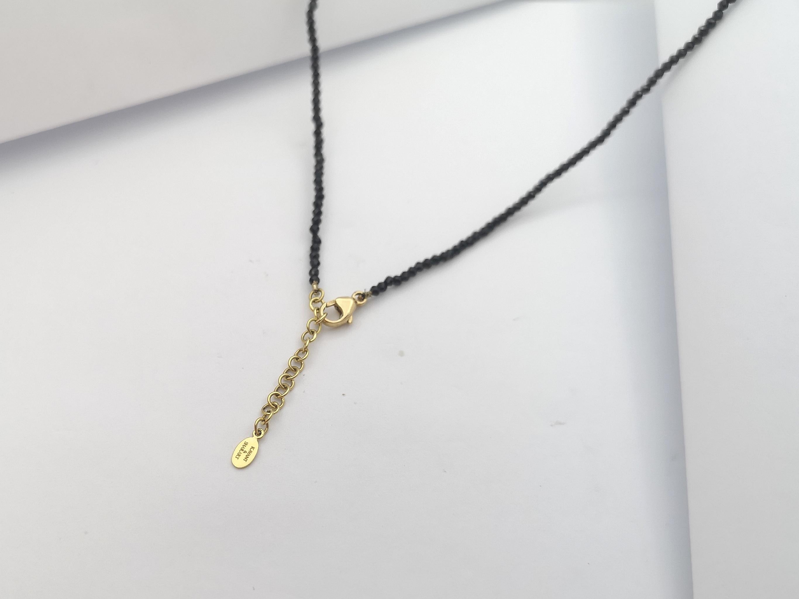 Südseeperle, Quarz, brauner Diamant mit schwarzem Spinell Halskette in 18K Gold im Angebot 10