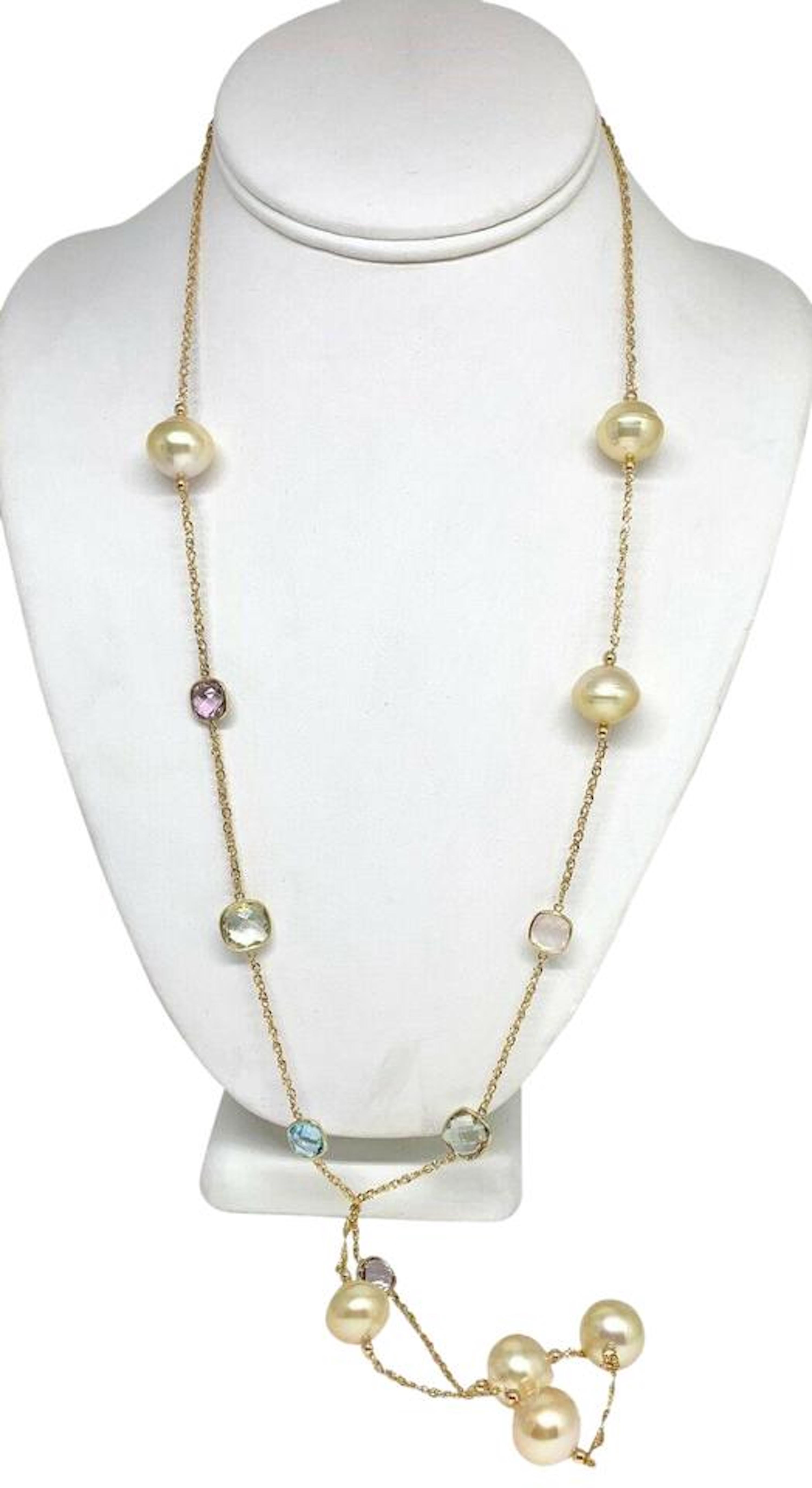 Fine Quality South Sea Pearl Quartz Necklace 14.30 mm