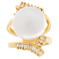 Vintage South Sea Pearl Ring in 18k Yellow Gold