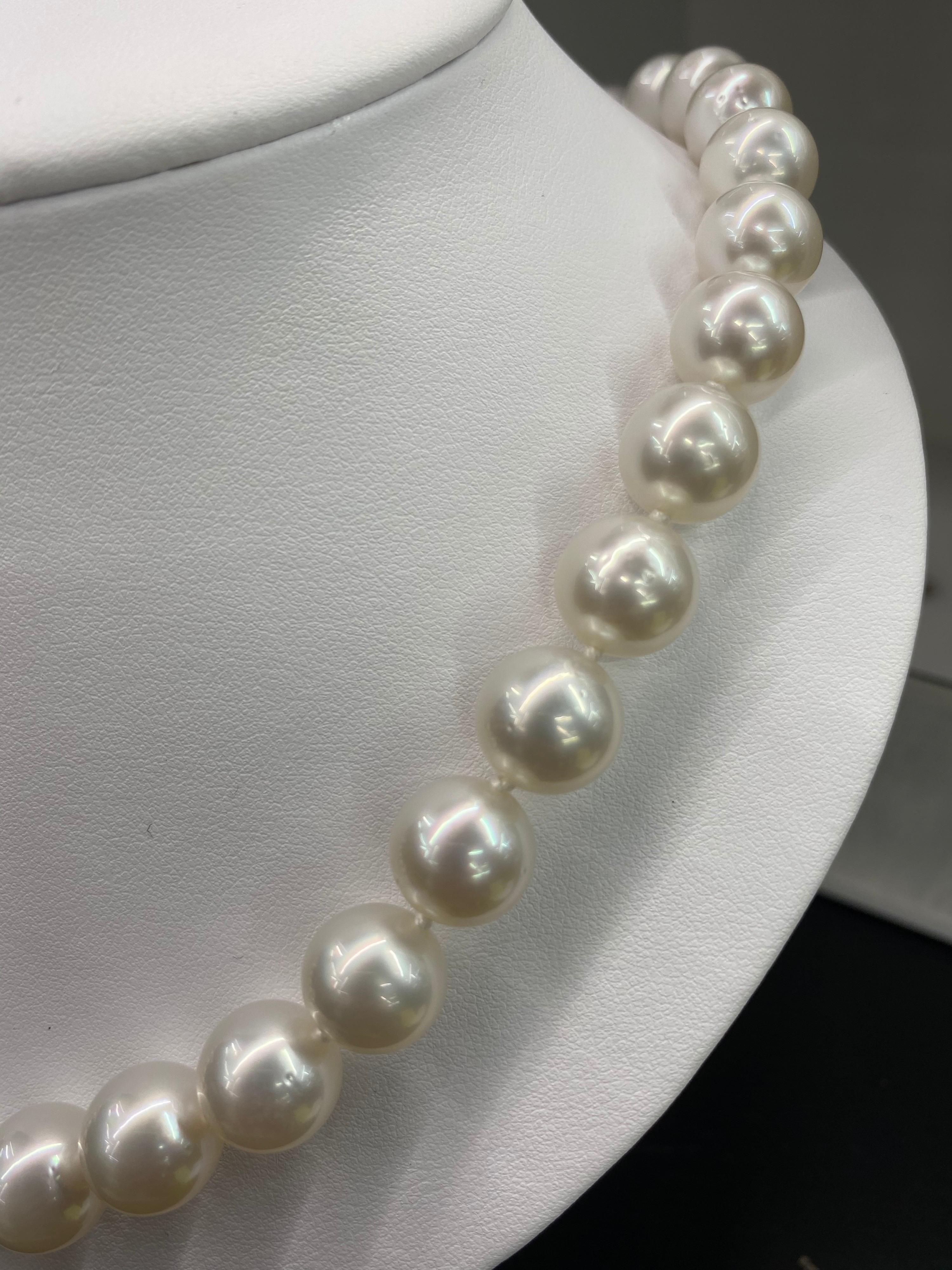 South Sea Pearl Stand Necklace 14 Karat White Gold 5