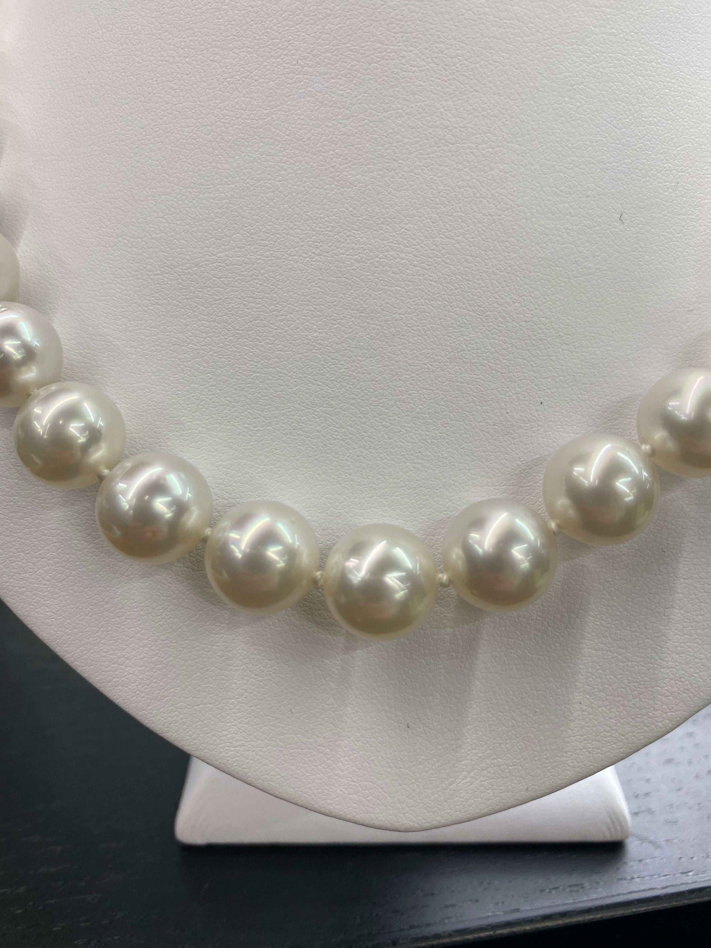 South Sea Pearl Stand Necklace 14 Karat White Gold 6
