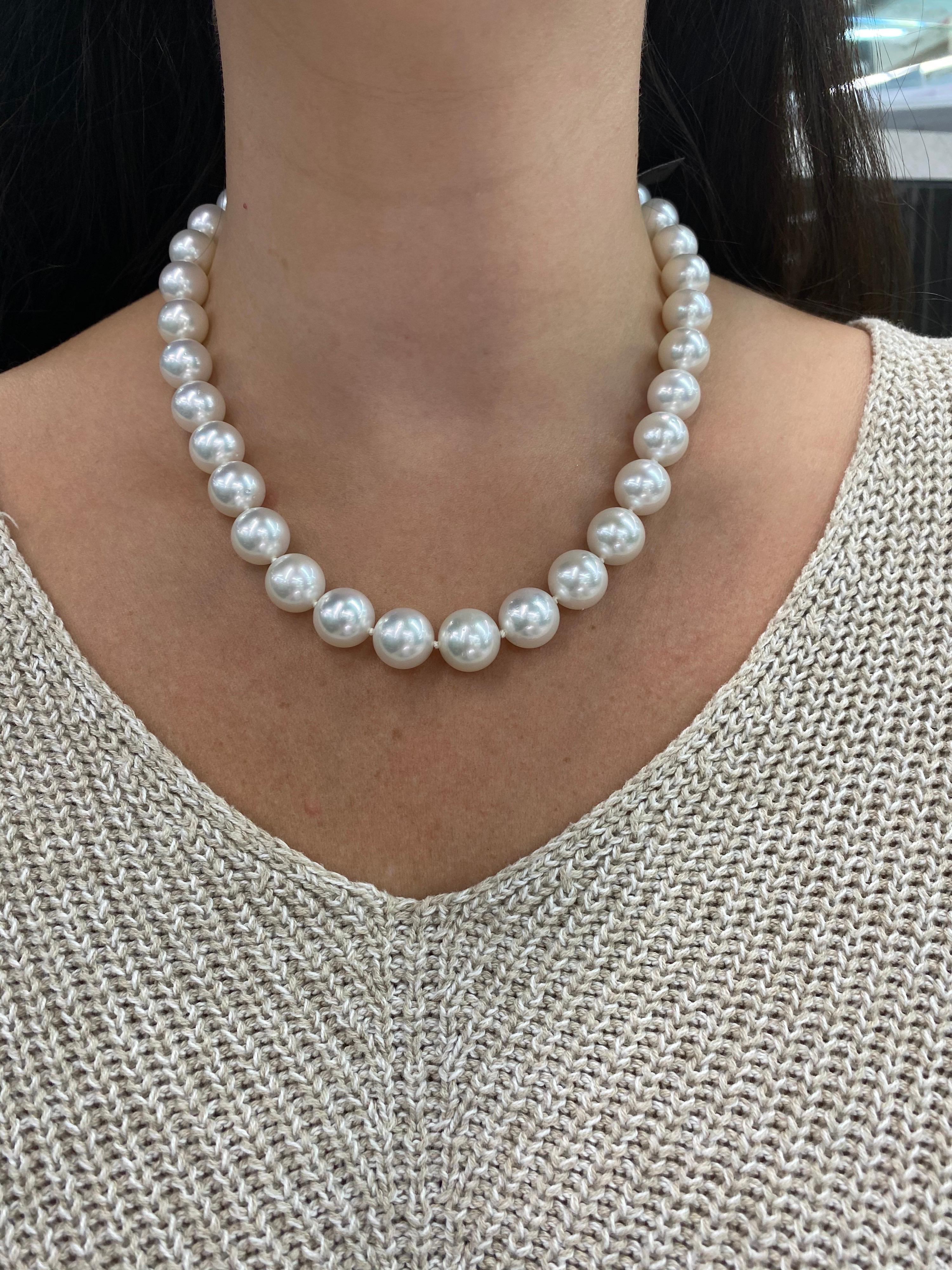 South Sea Pearl Stand Necklace 14 Karat White Gold 2