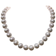 South Sea Pearl Stand Necklace 14 Karat White Gold