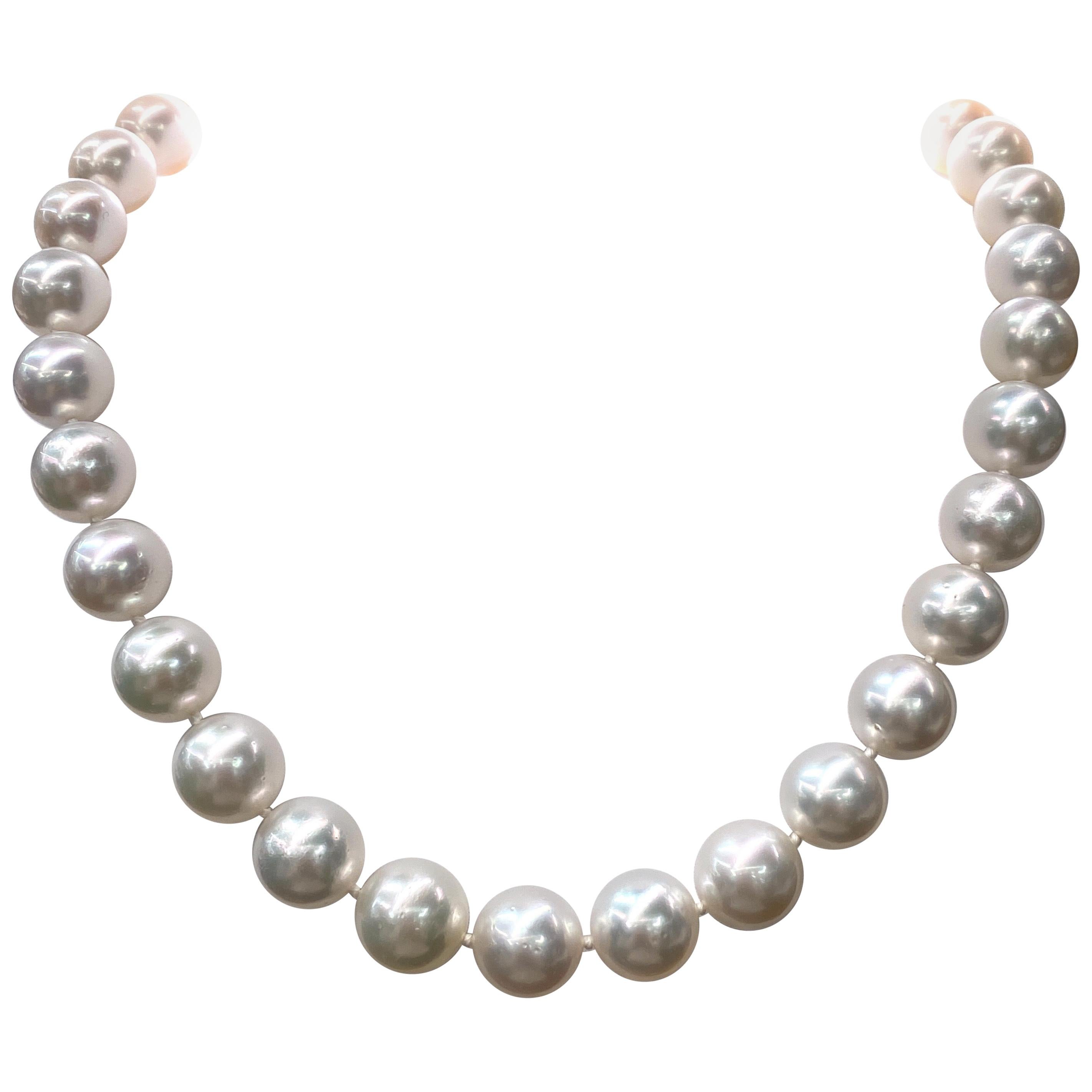 South Sea Pearl Stand Necklace 14 Karat White Gold