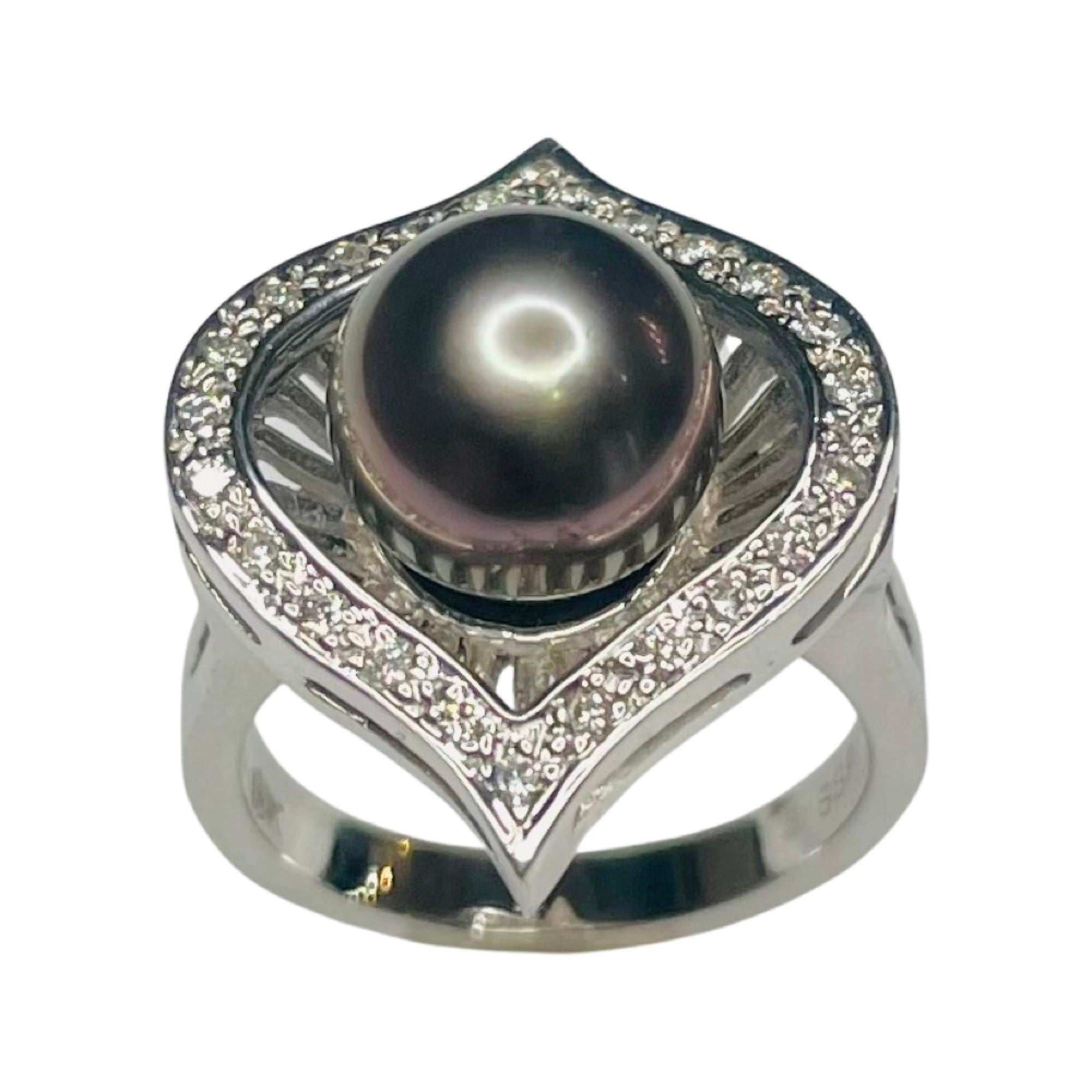 black tahitian pearl ring