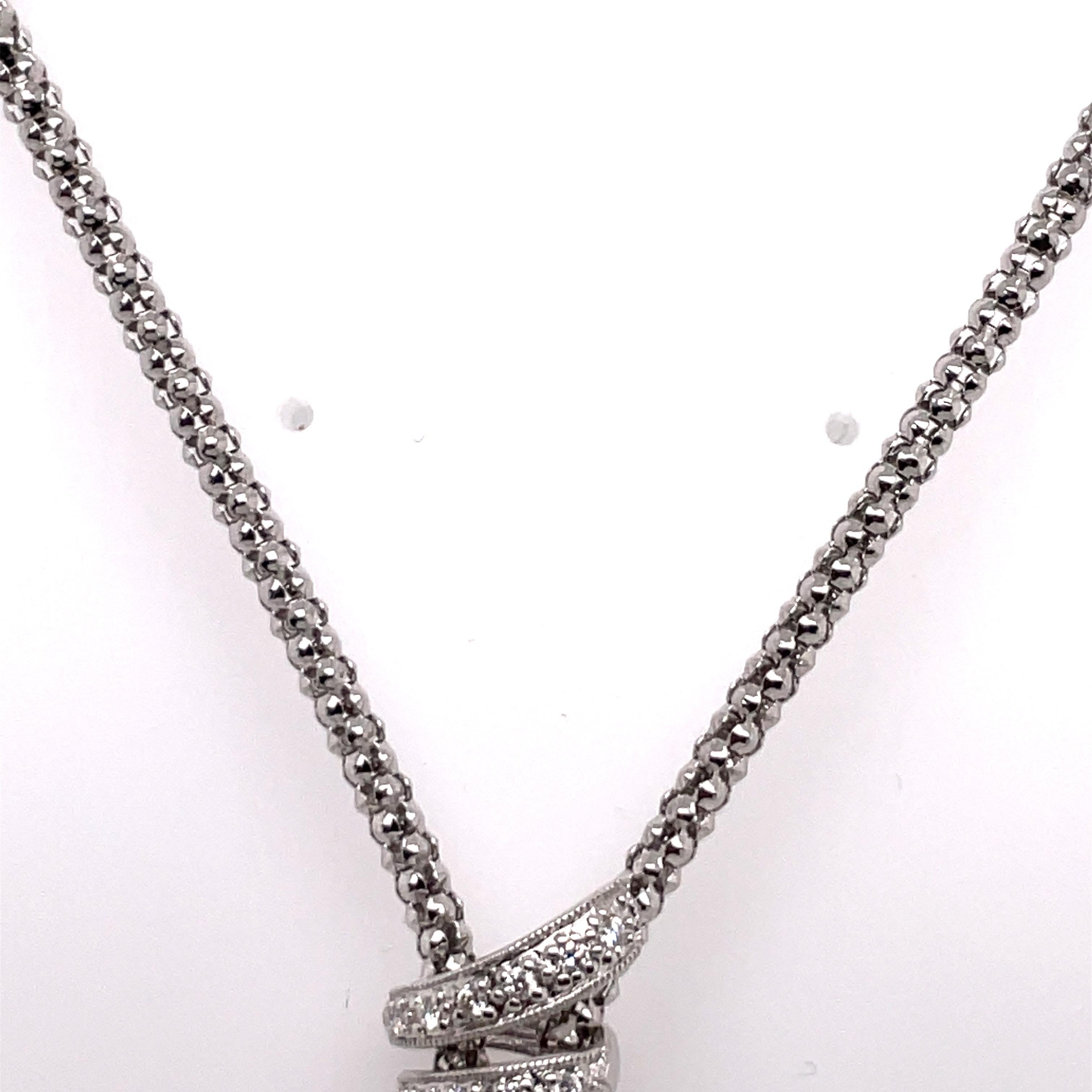 Contemporary South Sea Pearl Tahitian Diamond Lariat Necklace 18 Karat White Gold For Sale