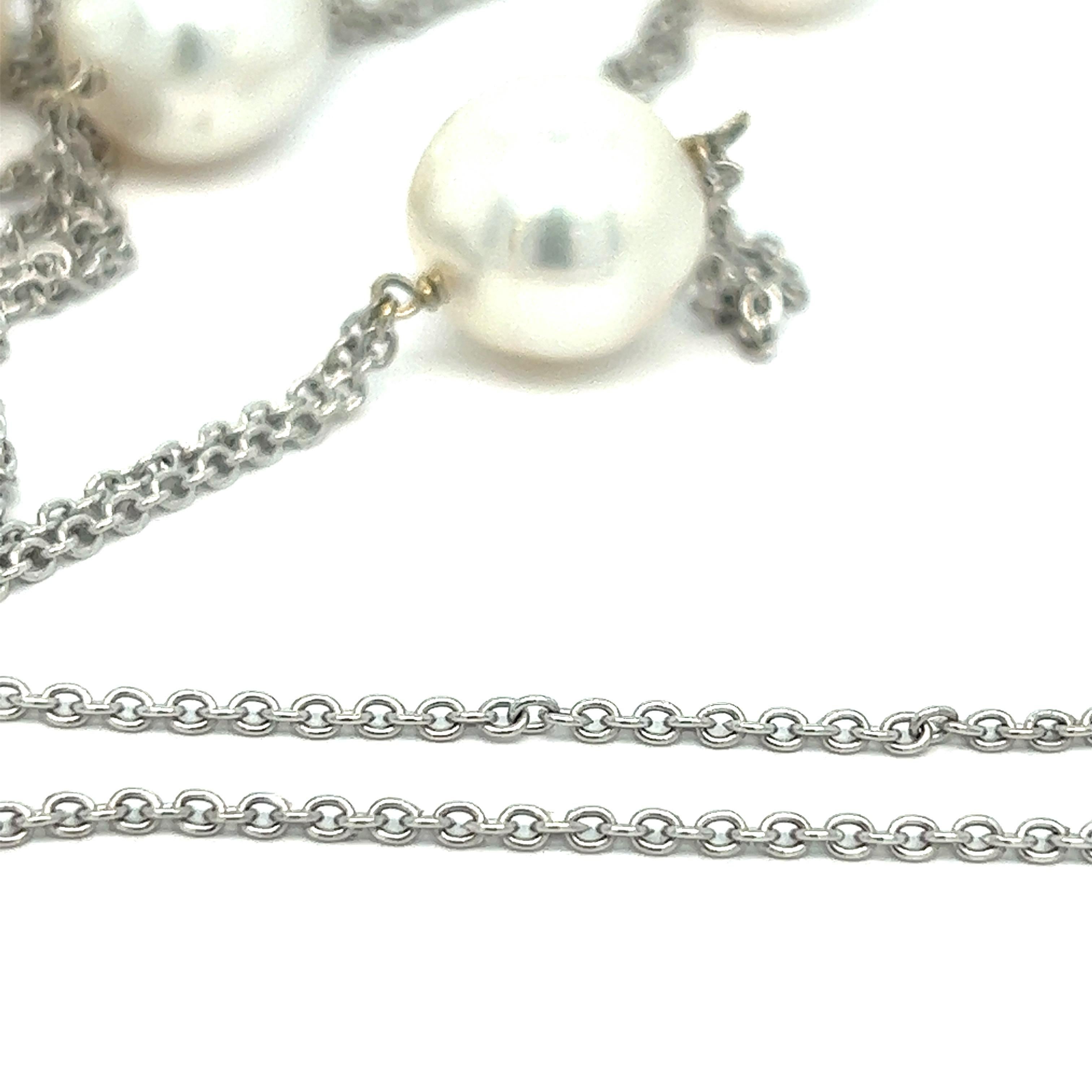 Collier de perles des mers du Sud en or blanc Pour femmes en vente