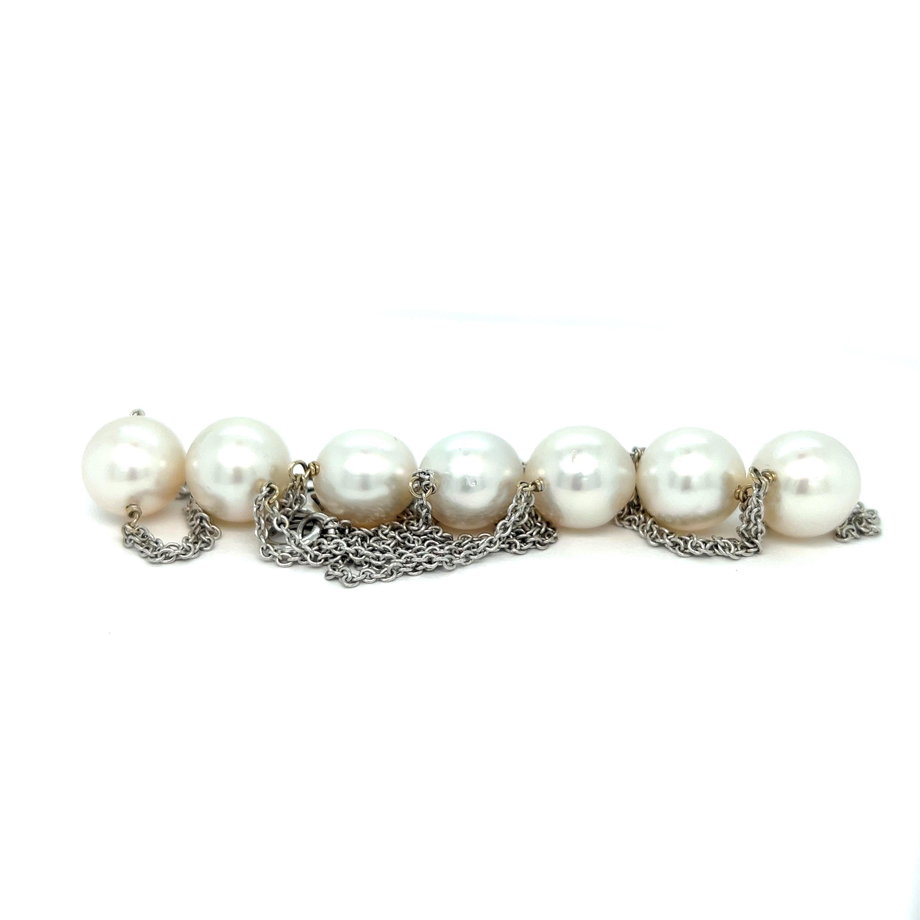 South Sea Pearl White Gold Necklace For Sale 1