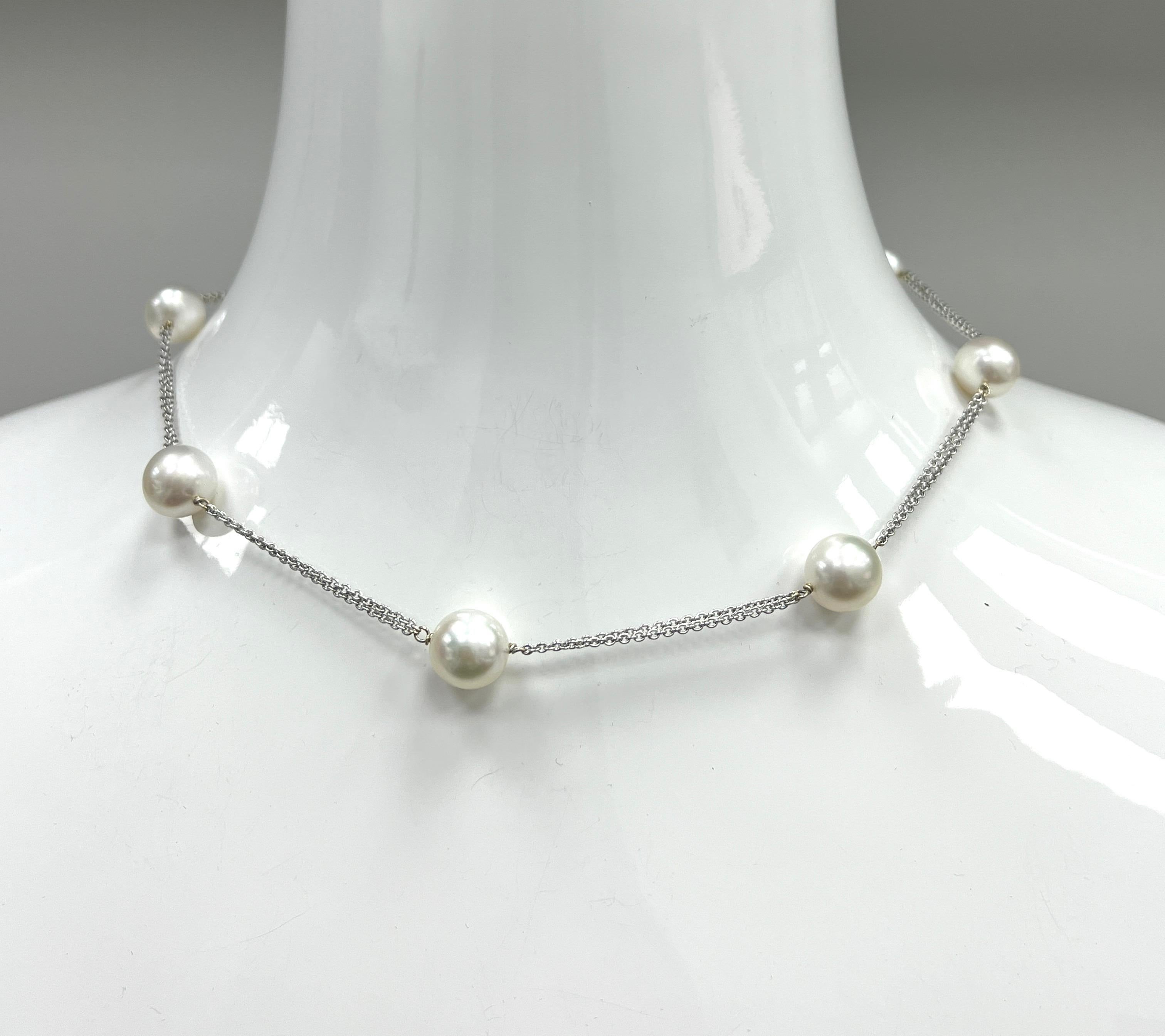 South Sea Pearl White Gold Necklace For Sale 2