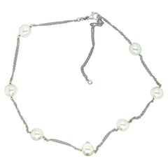 Collier de perles des mers du Sud en or blanc