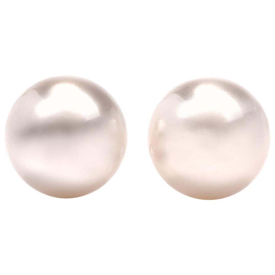 South Sea Pearl White Gold Stud Earrings