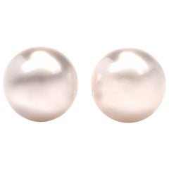 South Sea Pearl White Gold Stud Earrings