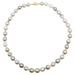 White South Sea Pearl Necklace with Diamond Clasp in 18 Karat White ...