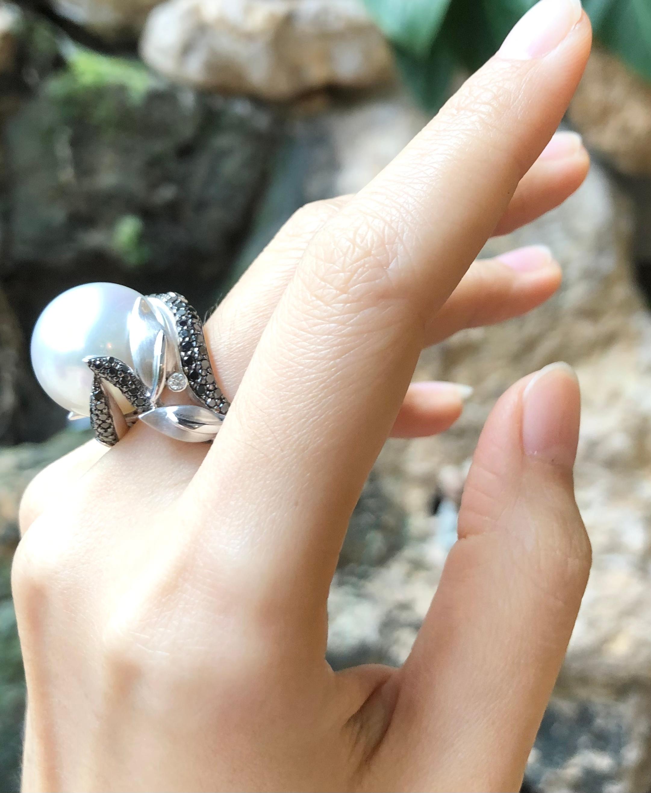 black diamond and pearl ring