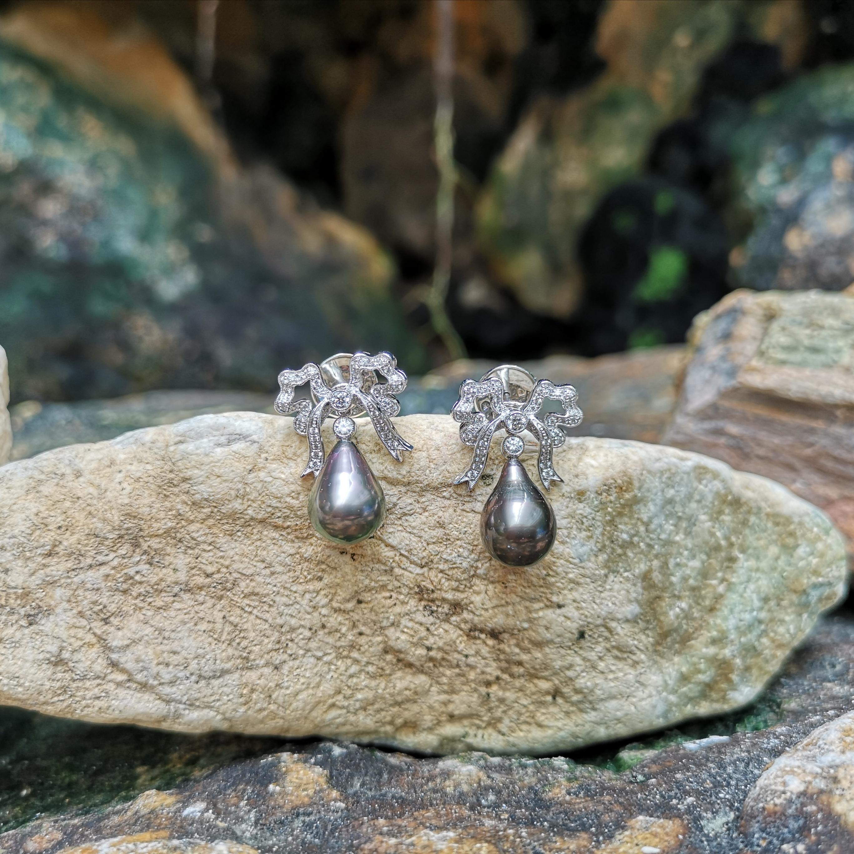 bow pearl earrings