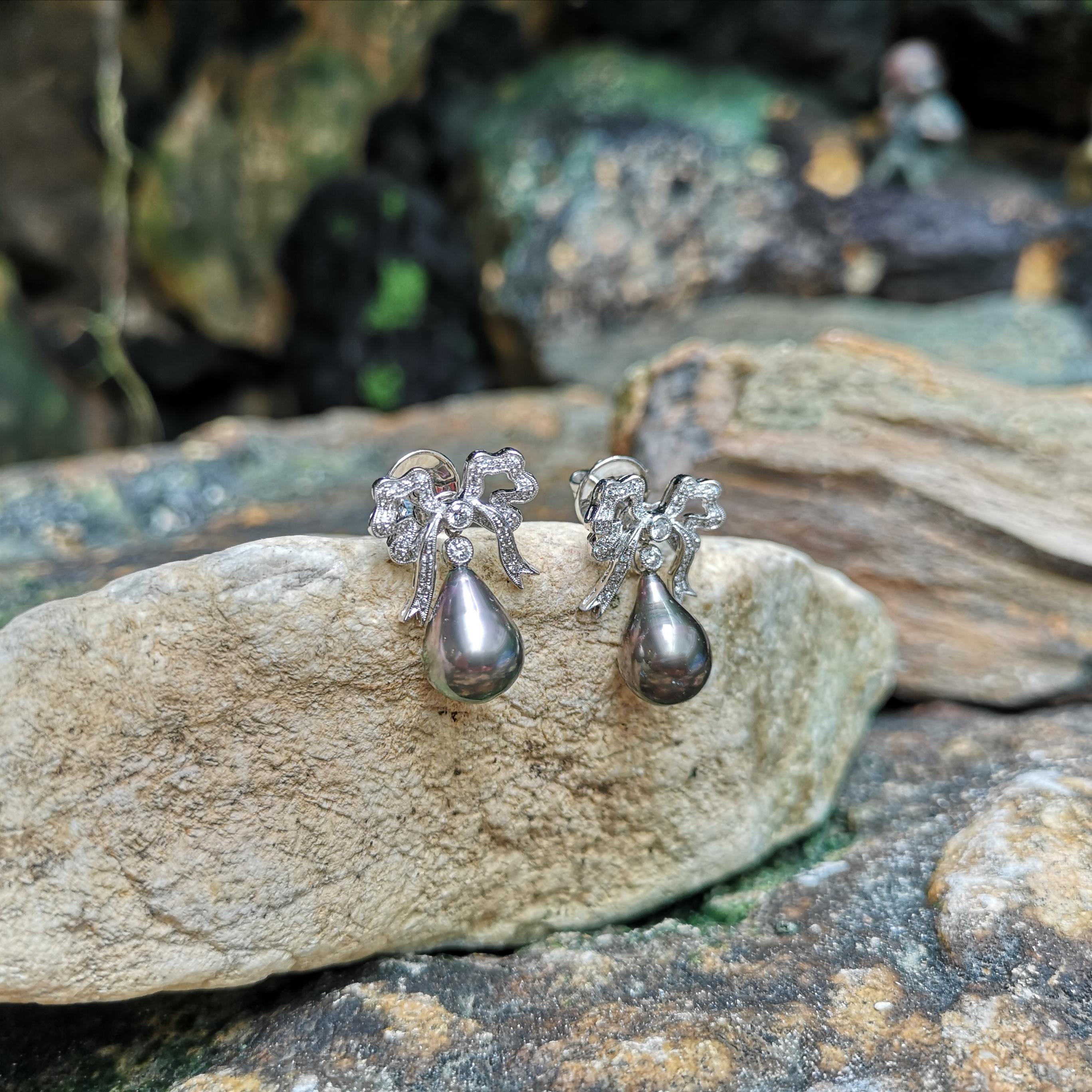 bow pearl earrings