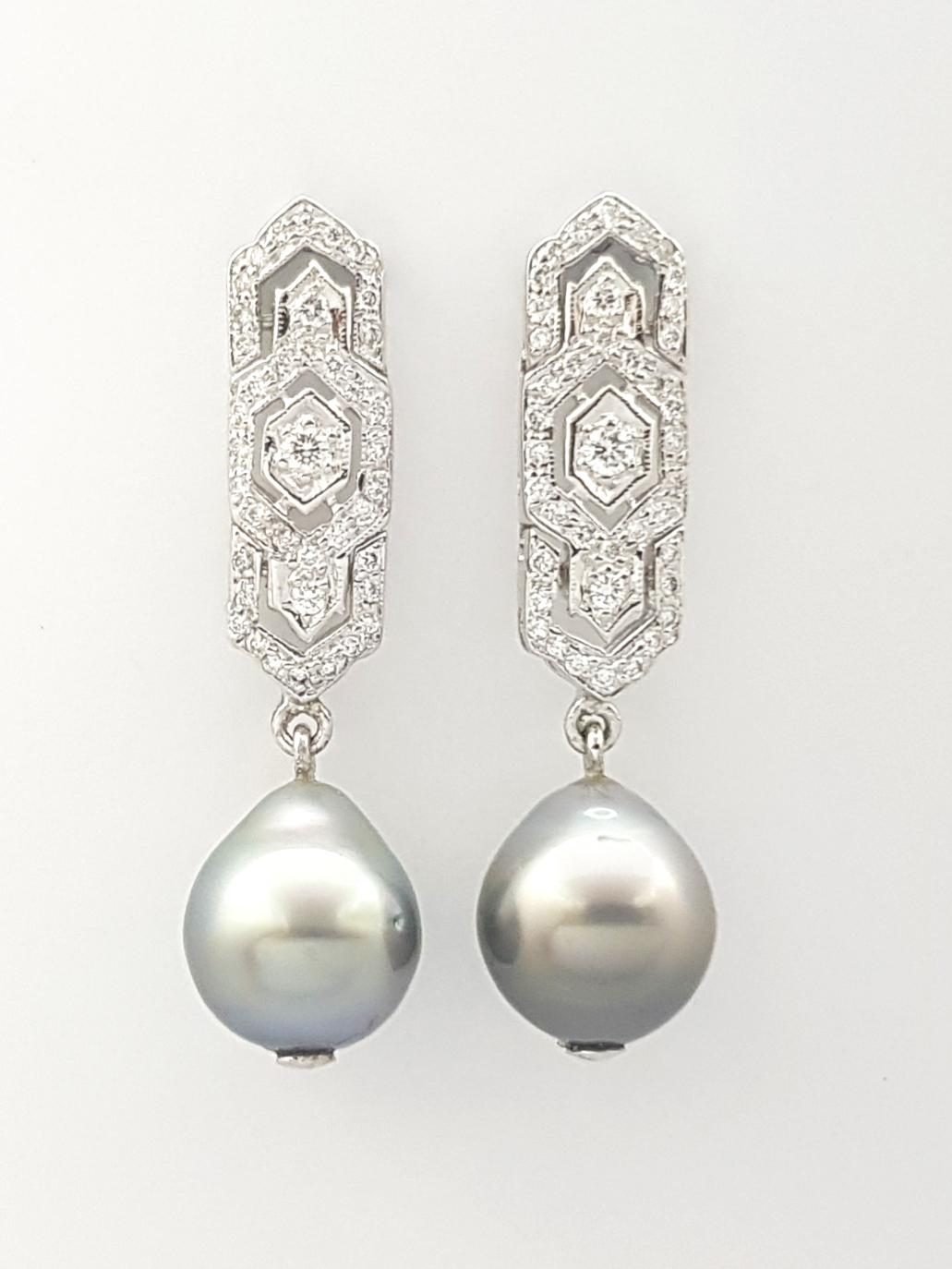 south sea pearl and diamond earrings
