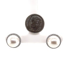 South Sea Pearl with Diamond Halo Stud 18K