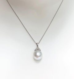 South Sea Pearl with Diamond Pendant Set in 18 Karat White Gold Settings