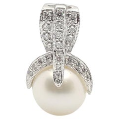 South Sea Pearl with Diamond Pendant Set in 18 Karat White Gold Settings