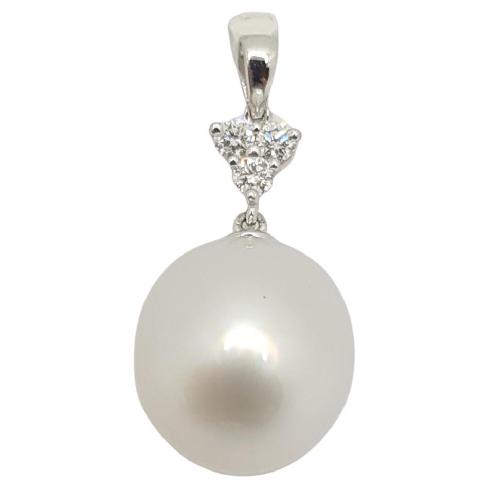 South Sea Pearl with Diamond Pendant Set in 18 Karat Gold Settings For