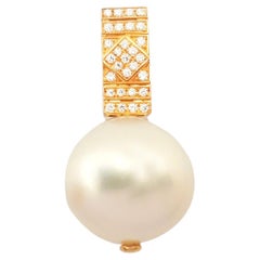 South Sea Pearl with Diamond Pendant set in 18K Rose Gold Settings