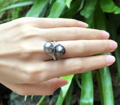 South Sea Pearl with Diamond Ring Set in 18 Karat White Gold Settings