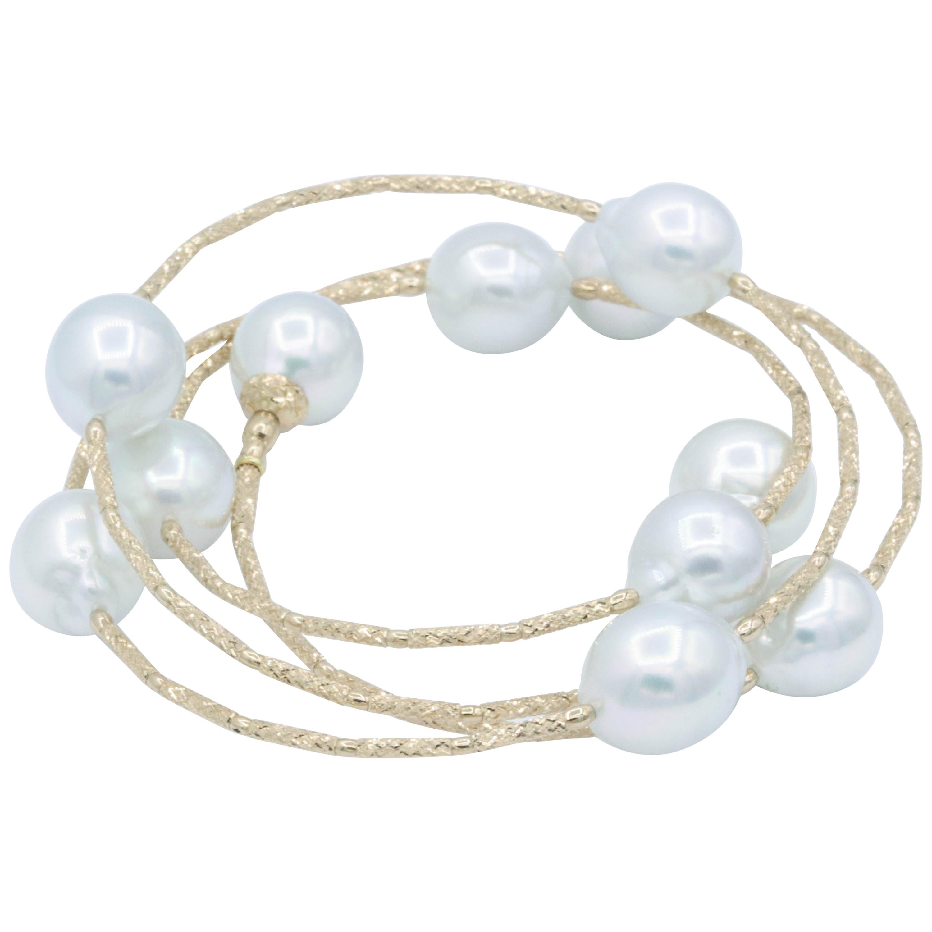 South Sea Pearl Wrap Around Flexible Bracelet