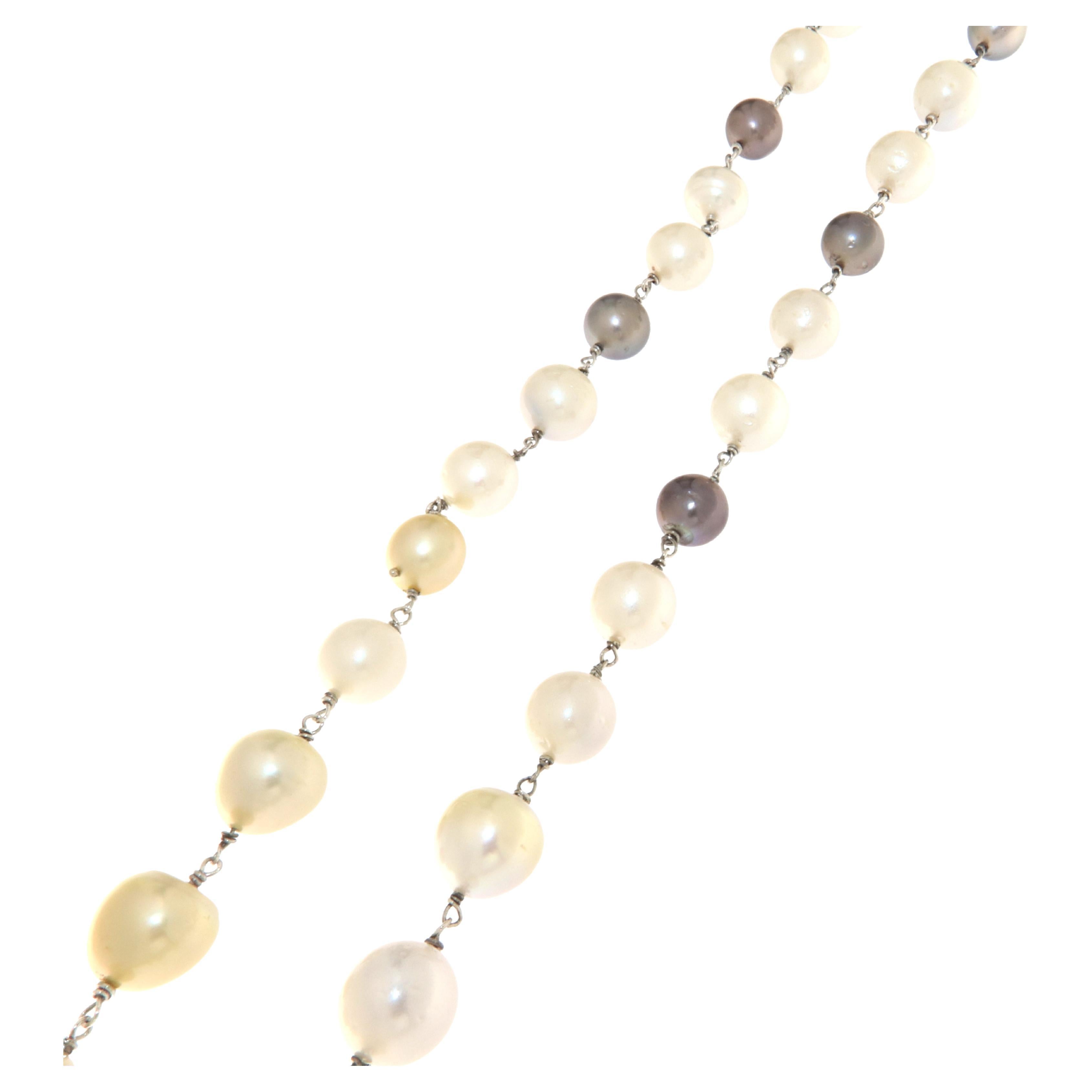 This sophisticated necklace is a testament to style, crafted entirely with South Sea pearls and adorned with a 14-karat yellow gold clasp that adds a touch of sun-warmed elegance and sophistication. Each pearl, chosen for its unique qualities,