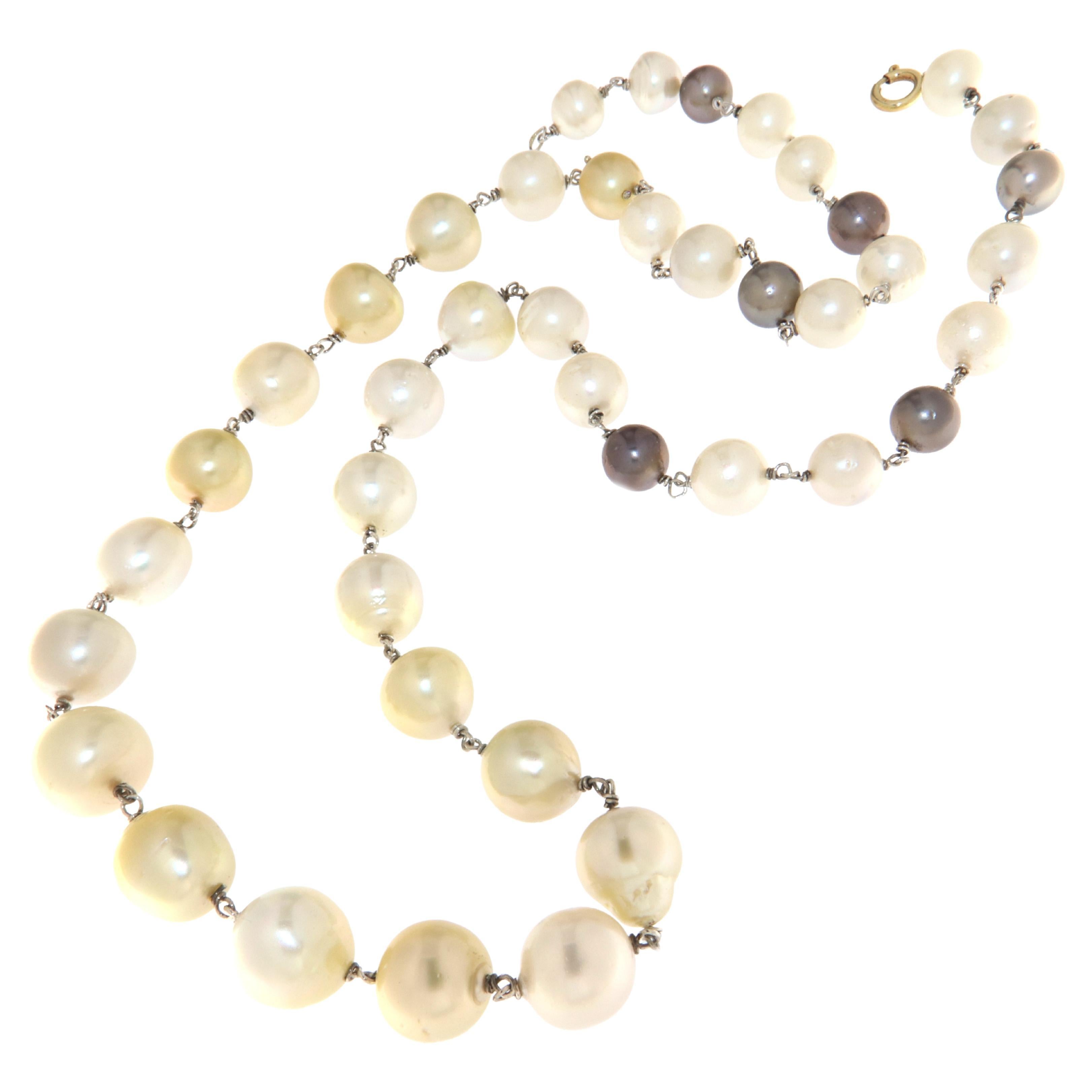 South Sea Pearls 14 Karat Yellow Gold Necklace