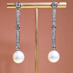South Sea Pearls & Diamonds 14K Gold Earrings