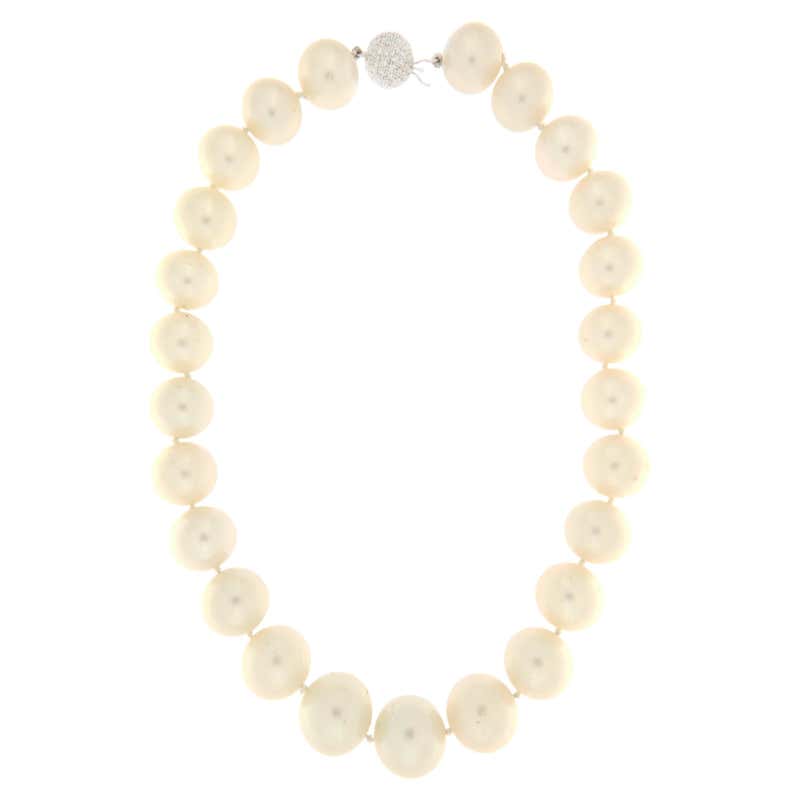Handcraft Australian Pearls 18 Karat White Gold Strand Rope Necklace ...