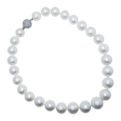 South Sea Pearls facetted and Distinctive with a Diamond Clasp  