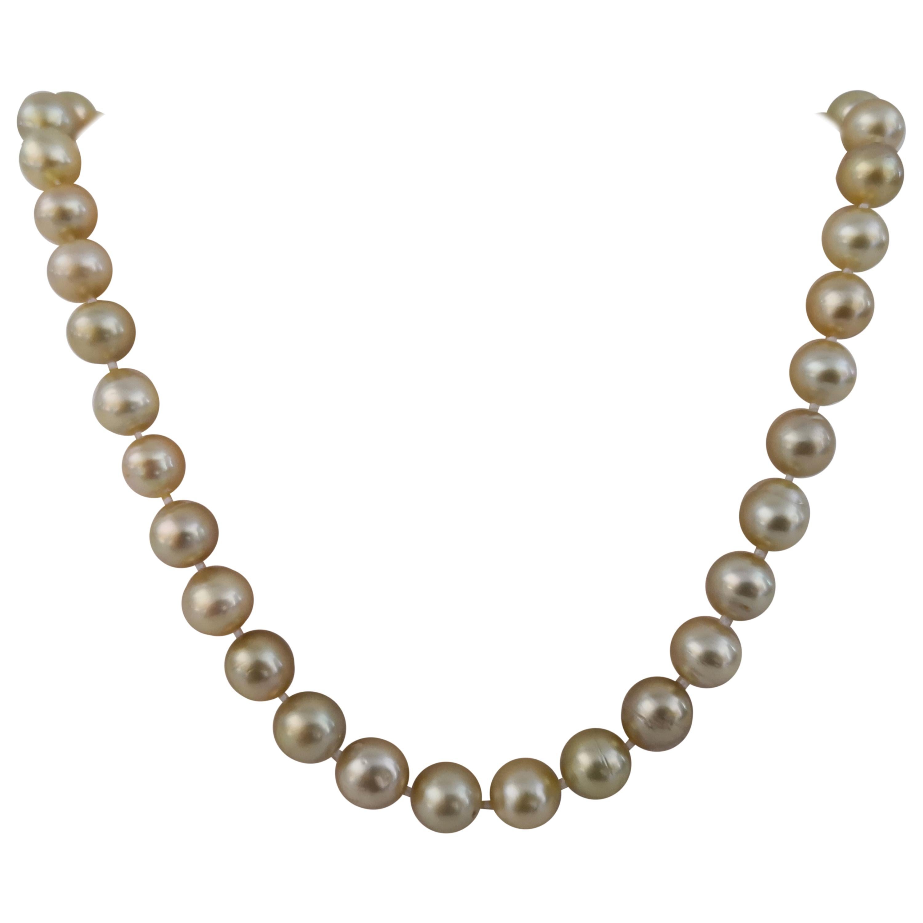 South Sea Pearls Natural Color, 18 Karat Gold