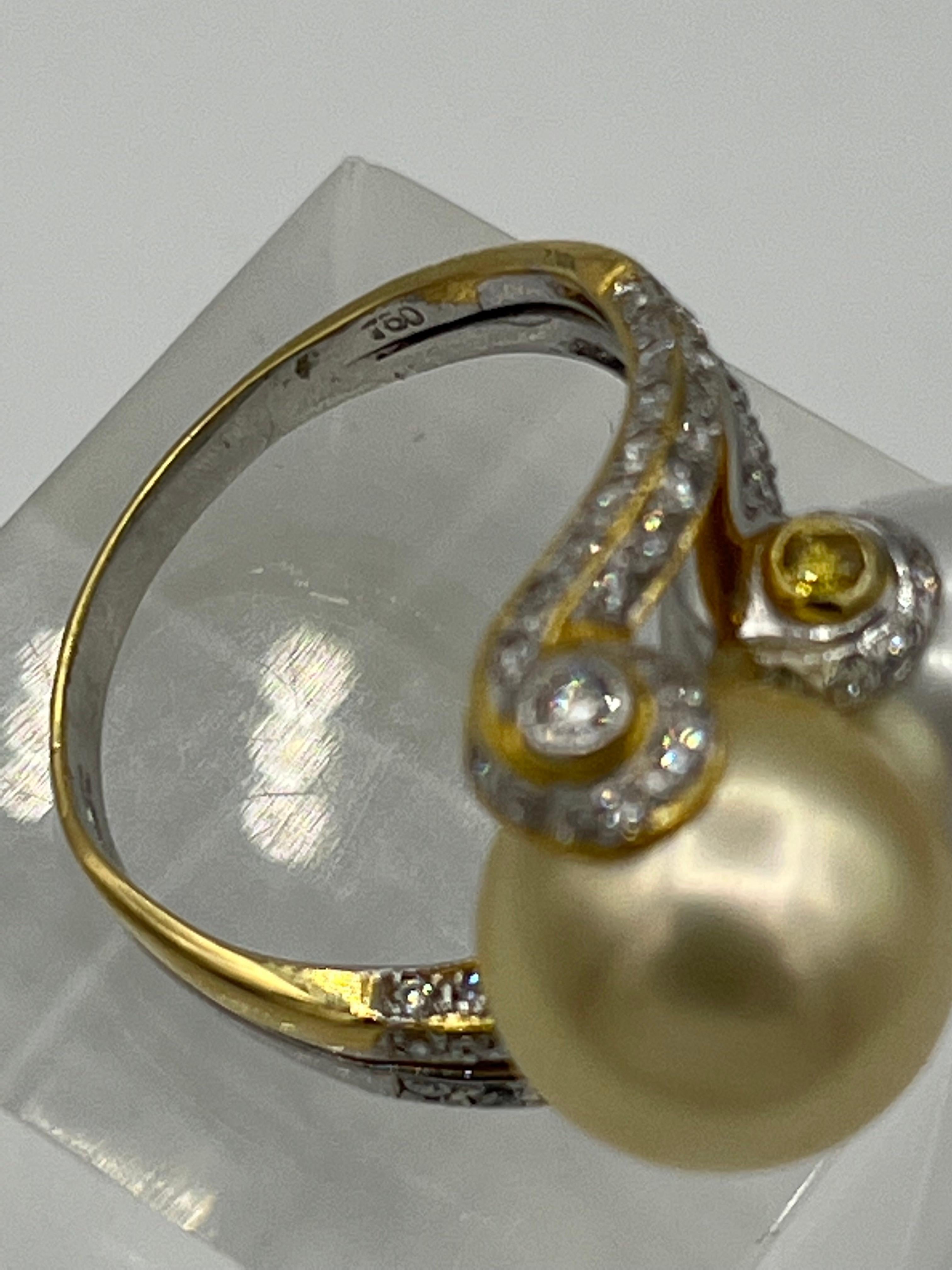 South Sea Pearls Ring Diamond 18 K 2