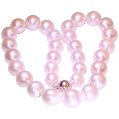 South Sea Pearls 18 Inches Long 14 Karat White Gold Clasp