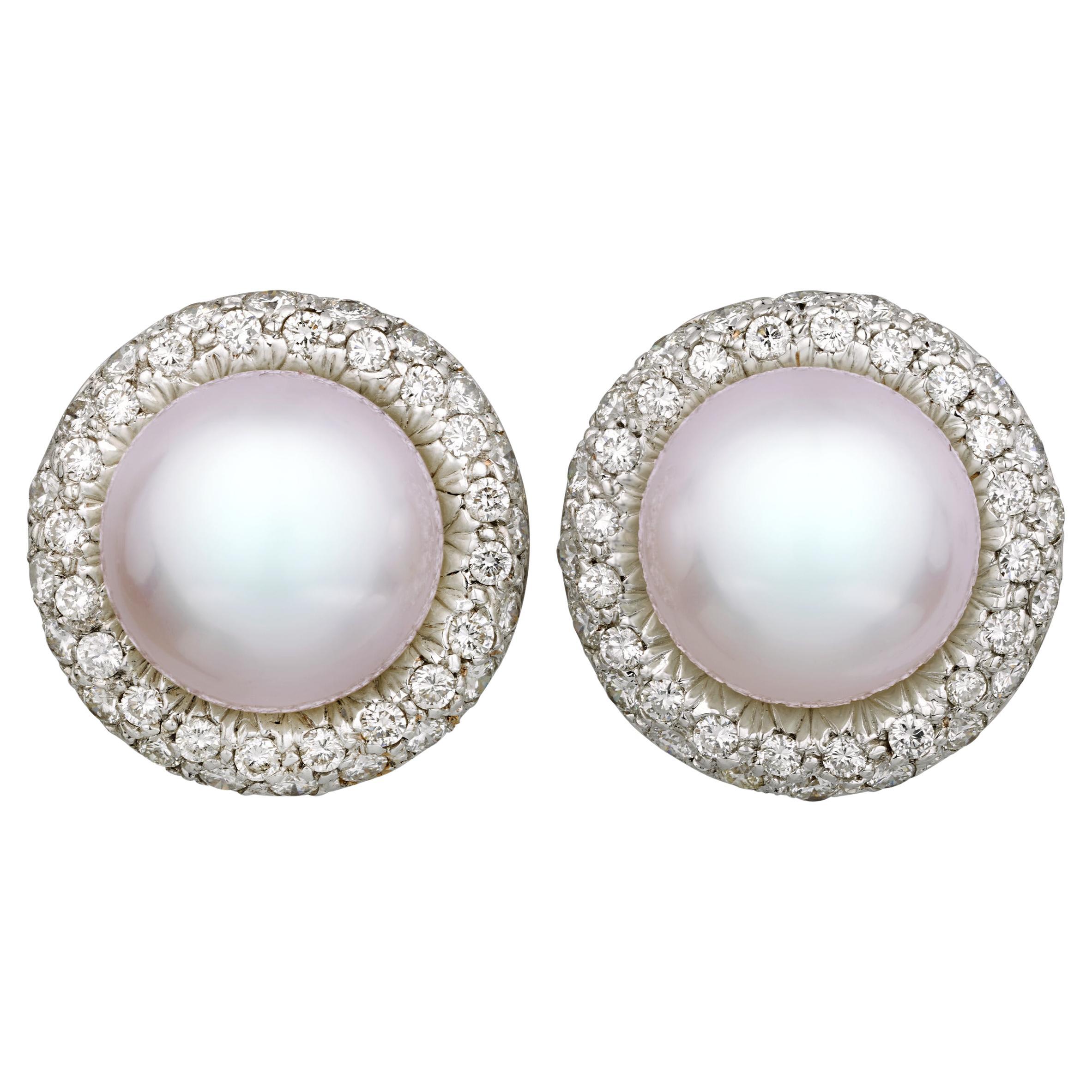 Orecchini di perle rosa d'Oriente dei Mari del Sud, 12,5-13 mm