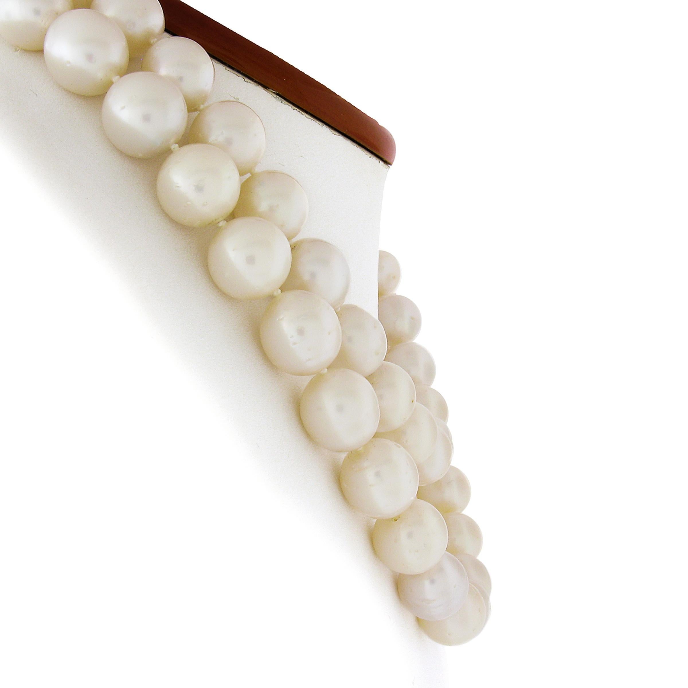 Round Cut South Sea Saltwater Pearl Slip On GIA Graded 11.73-14.60mm Strand Necklace For Sale