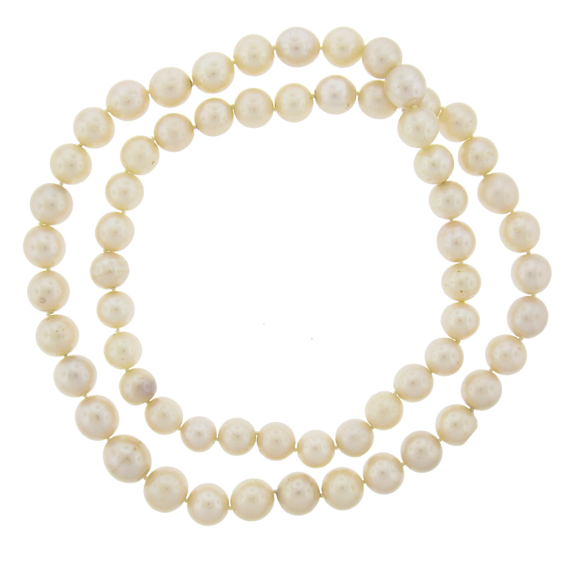 South Sea Saltwater Pearl Slip On GIA Graded 11.73-14.60mm Strand Necklace In Excellent Condition For Sale In Montclair, NJ