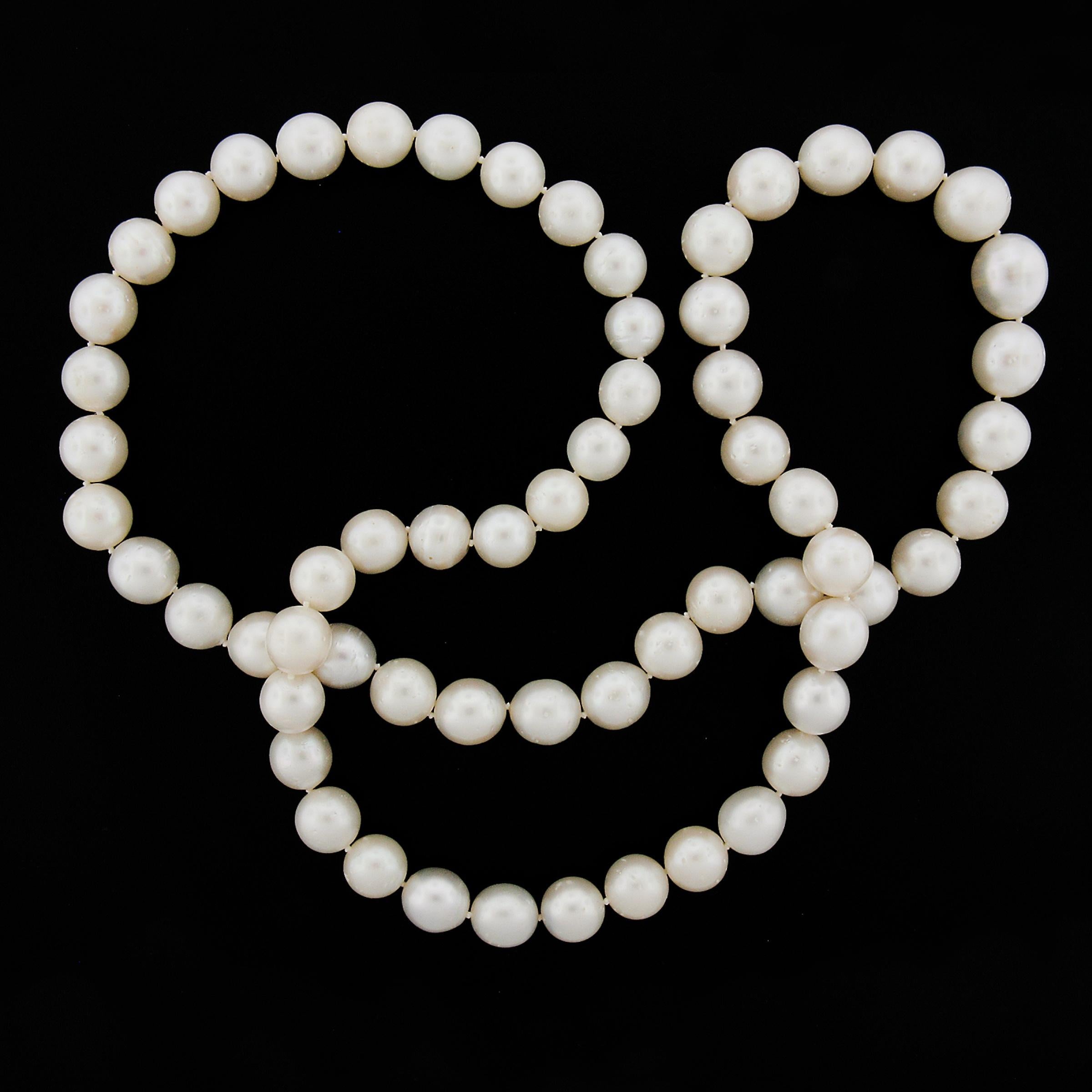 South Sea Saltwater Pearl Slip On GIA Graded 11.73-14.60mm Strand Necklace For Sale 1