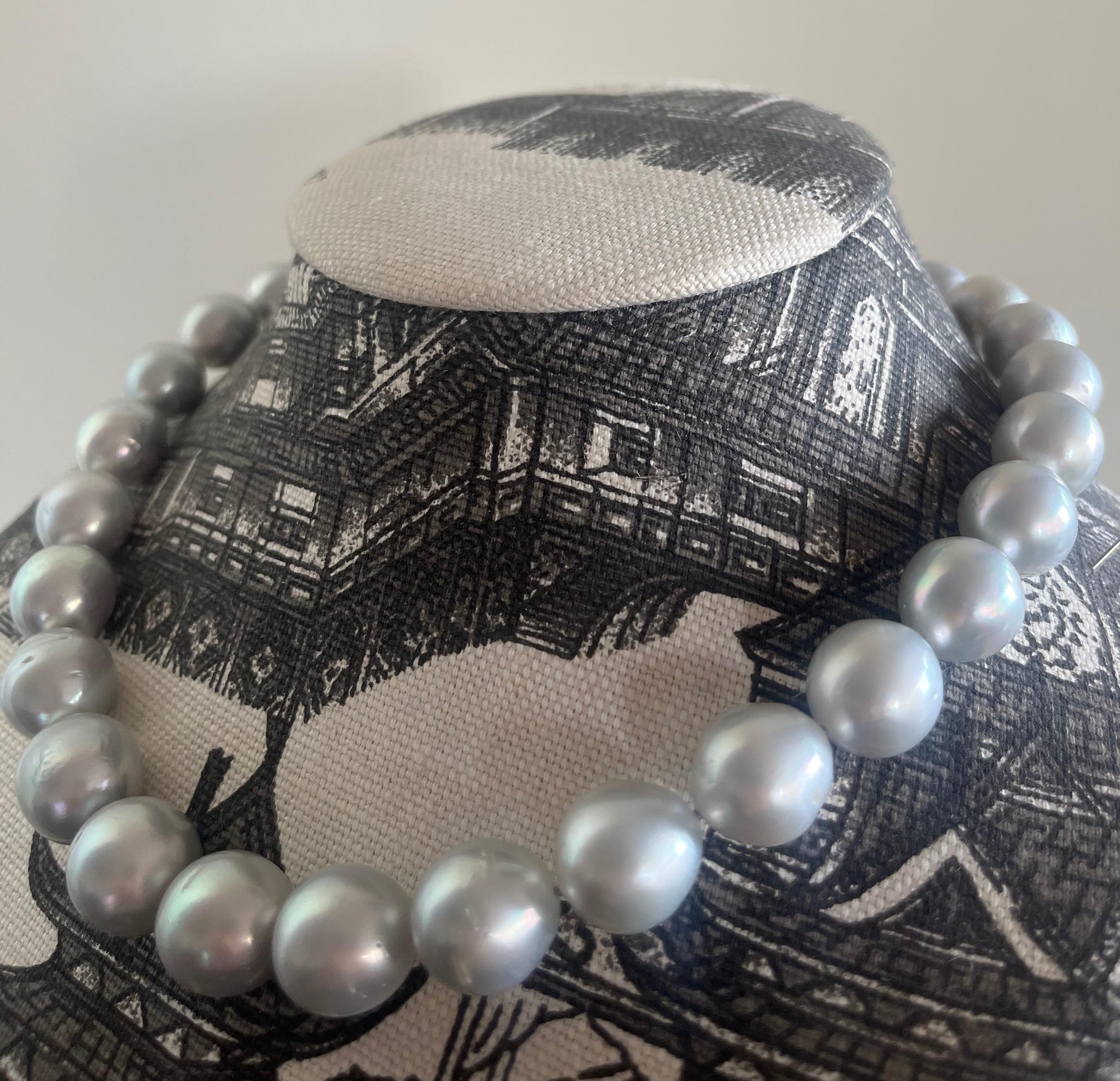 Bead South Sea Silver Pearls Choker For Sale