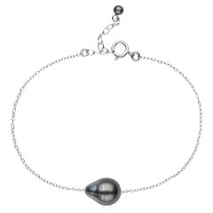 South Sea Tahitian Baroque Pearl and Sterling Silver Adjustable Bracelet