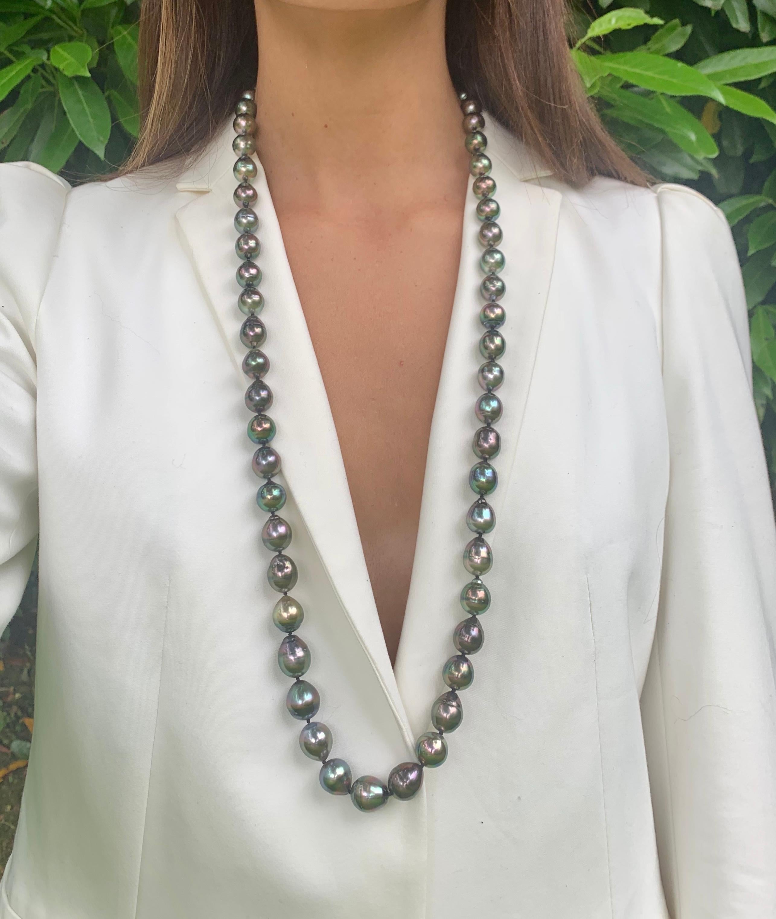 peacock tahitian pearl necklace