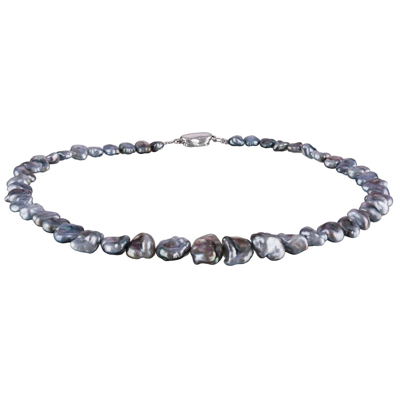 South Sea Tahitian Keshi Cultured Pearl Choker Necklace For Sale